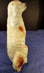 ANTIQUE PAIR OF 19TH CENTURY STAFFORDSHIRE WHITE & RED SPANIELS 13